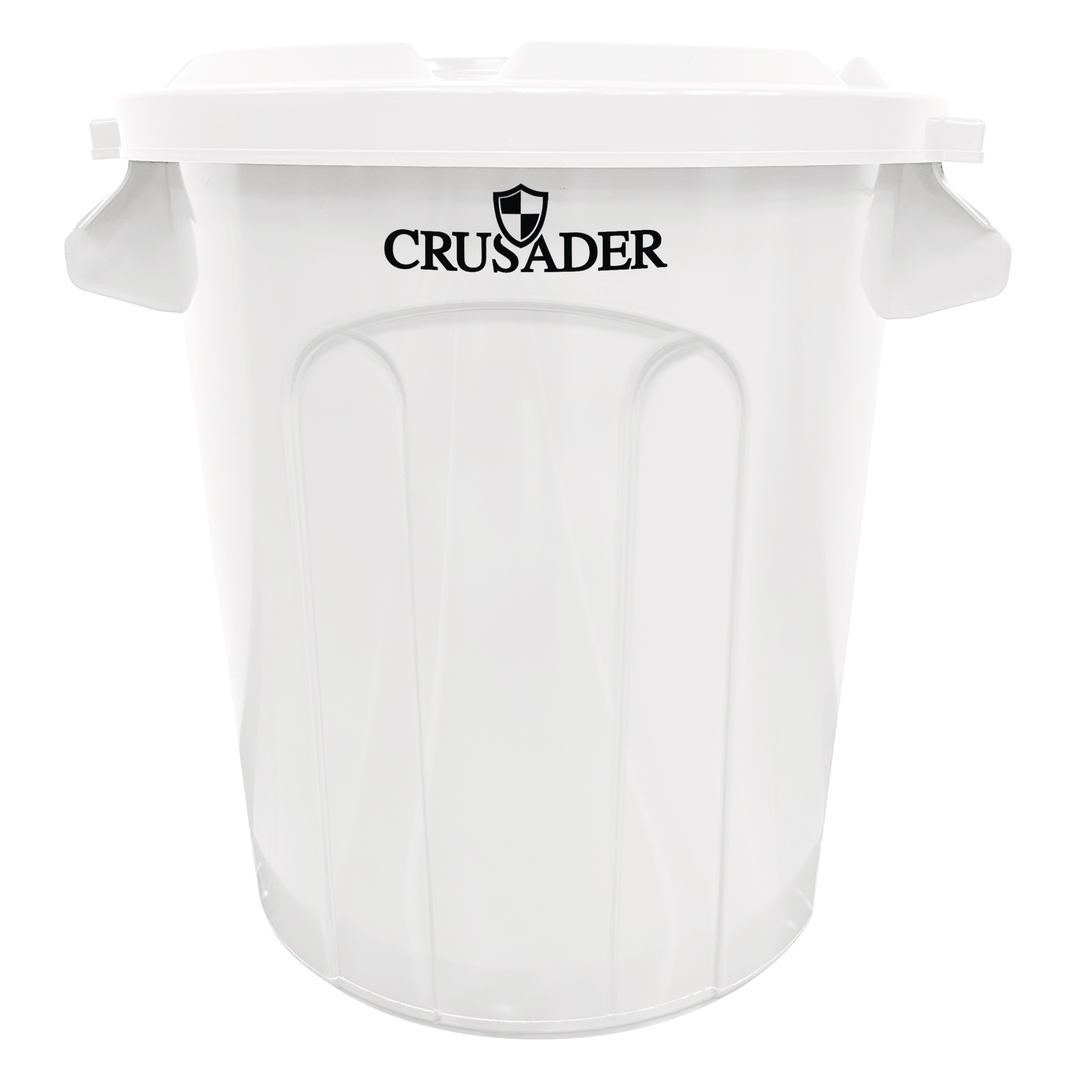 Quantum Storage Crusader Round Heavy-Duty Utility Container — 10 Gal., 15-3/5in. Dia. x 17-3/10in. H, Polyethylene, White, NSF, Model# CTC-10WT
